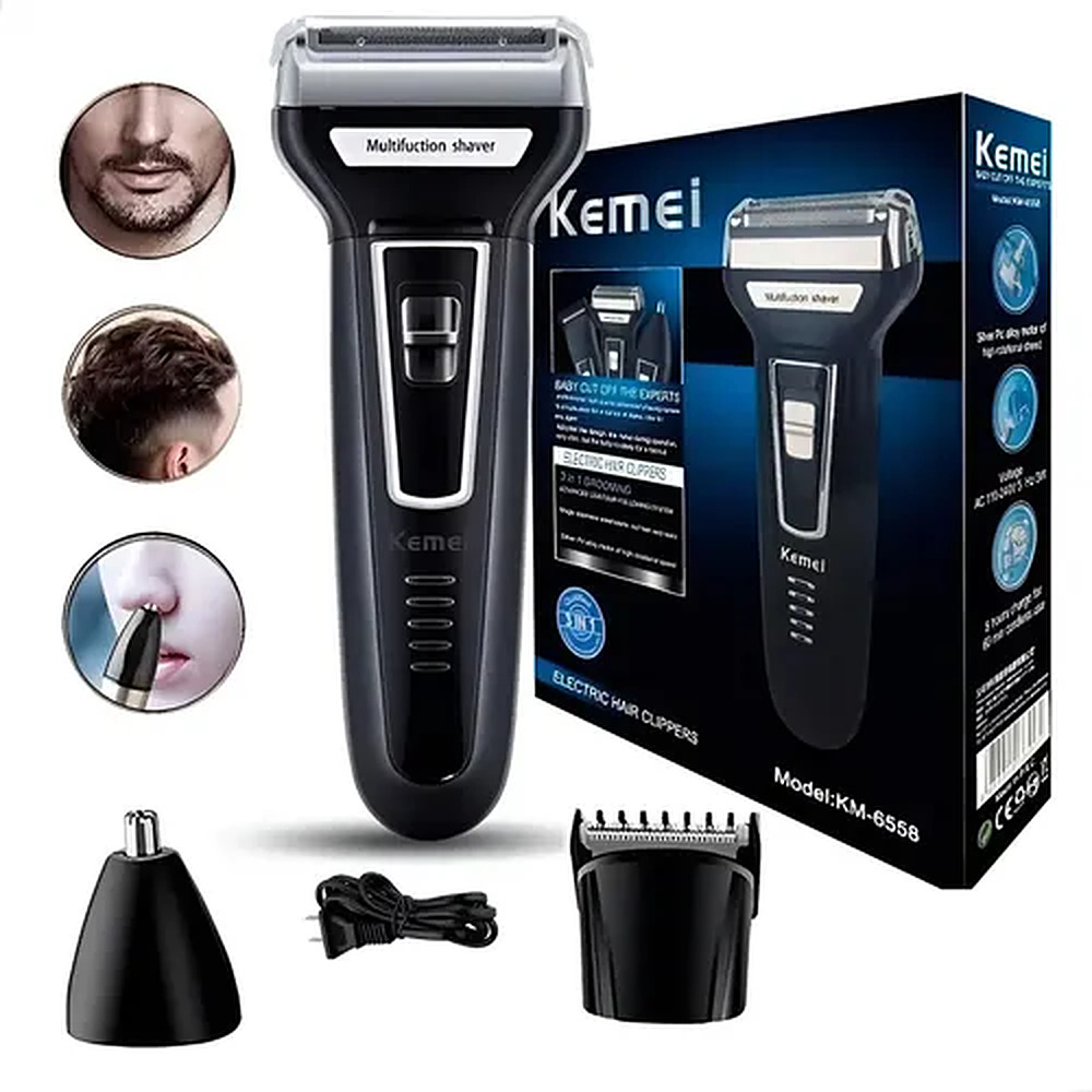 Kemei KM-6558 com acessórios